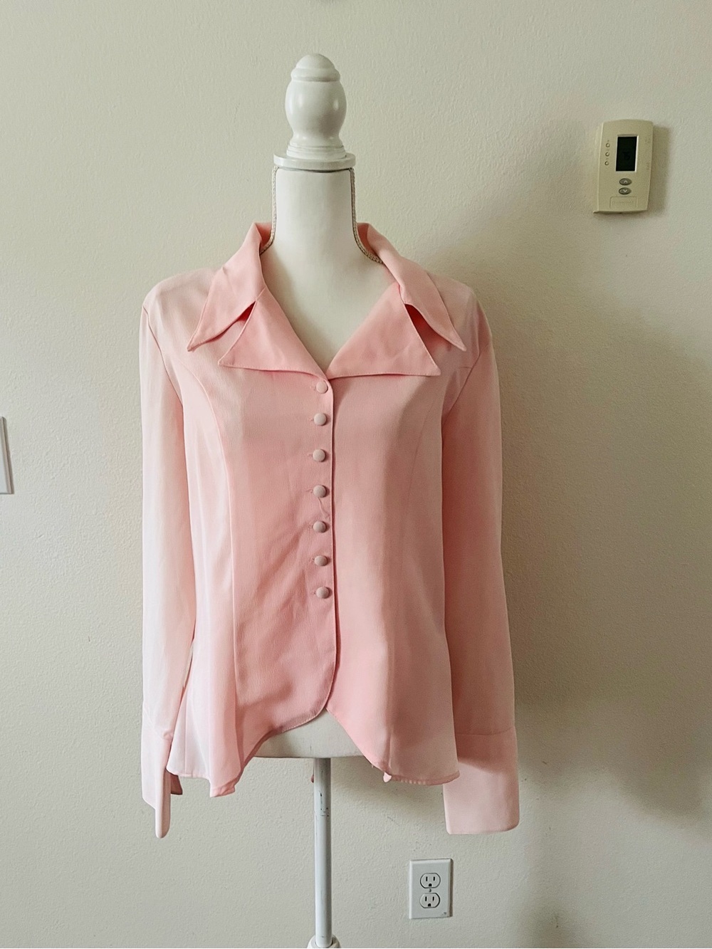 Women's Pink Button-Front Blouse